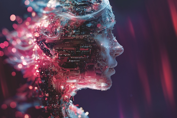 صورة ذكاء اصطناعي على شكل وجه إنسان صورة ذكاء اصطناعي على شكل وجه إنسان